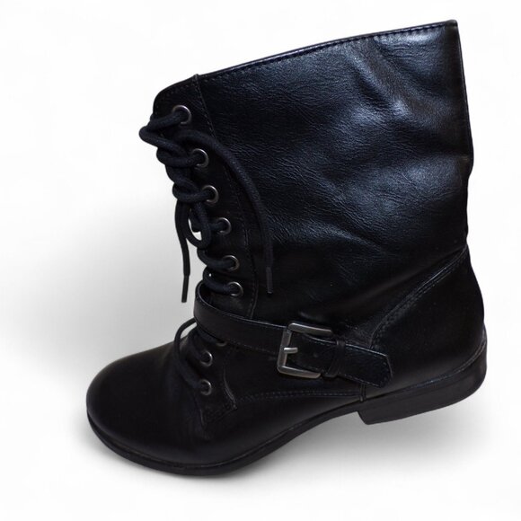 A.N.A. Black Moto Buckle Zip Up Boots Size 7.5 - Picture 3 of 3